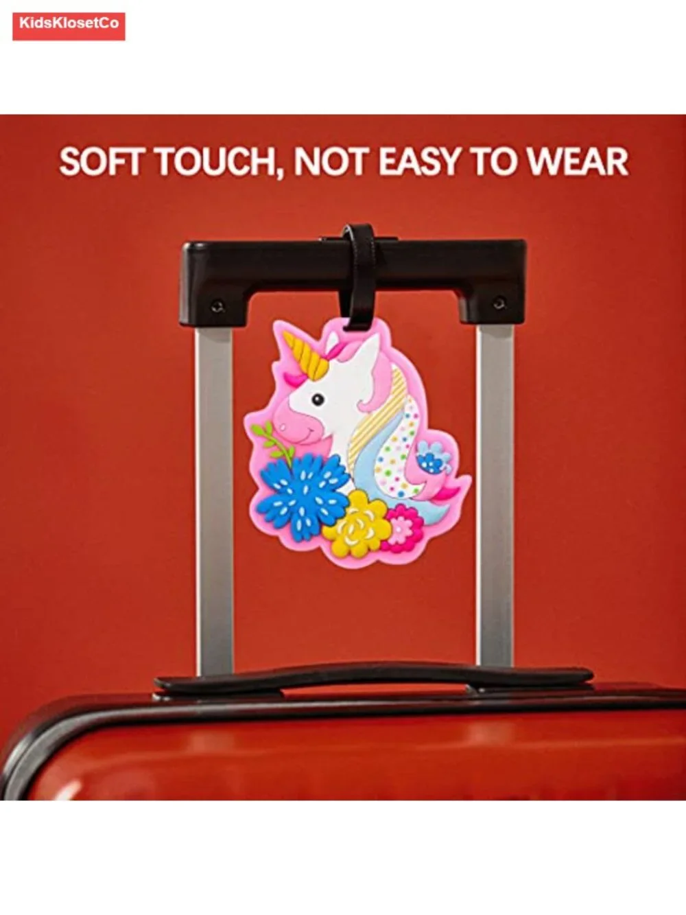 Unicorn Silicone Luggage Tag with ID Card for Travel, Luggage ID Tag for